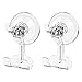 ilikable Suction Cup Hooks Heavy Duty Shower Suction Hooks for Towel Razor Loofah, Waterproof Suction Hooks for Bathroom Kitchen Wall Window Hooks 2 Pack, Clear