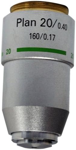 National Optical 720-160P 20X DIN Plan Achromat Objective Lens, N.A. 0.40, For 160 Microscopes