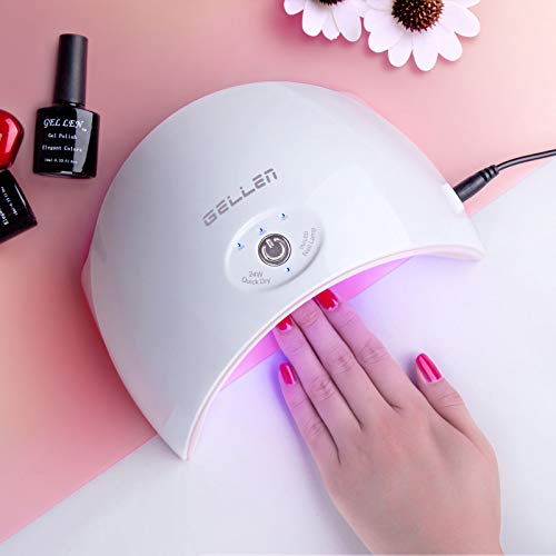 Gellen UV LED Nail Light Curing Lamp for Gel Nail Polish - 24W Fast Dry No Harm Nail Toenail Manicure Dryer, Color Pearl White Gellen UV LED Nail Light Curing Lamp for Gel Nail Polish - 24W Fast Dry No Harm Nail Toenail Manicure Dryer, Color Pearl White
