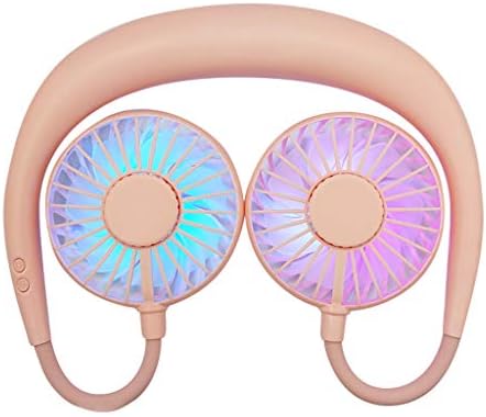 Handsfree Personal Fan,Winsopee 360° Rotate Portable USB Rechargeable Neckband Mini Fan with 3 Speed Adjustable for Sports Hot Sale (260 x 180mm / 102" x 70", Pink)