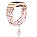 fastgo Compatible with Fitbit Charge 2 Band for Women, Elastic Stretchy Bling Beaded Replacement Bracelet Watch Band Compatible with Fit Bit Charge 2 HR Wrist Band(Pink)