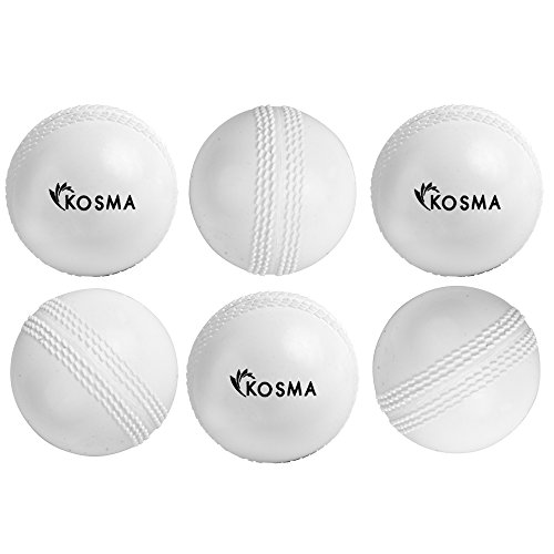 Kosma Set of 6 Wind Ball Cricket Ball | Soft Training Balls | Sports & Outdoors (white)