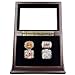 4 Slots Championship Rings Wooden Display case Shadow Box with Slanted Glass Window for Football Rings Basketball Hockey Sports Championship Rings - Rings are Not Included