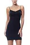 Khaya Women's Shapewear Full Body Shaping Control Slip With Lace XX-Large Black