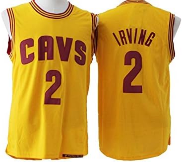 Mens Kyrie Irving #2 Cleveland Cavaliers Yellow New Stitched Basketball Jersey Size L