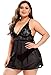 JuicyRose Sexy Open Back Lingerie Plus Size (4XL, Black)