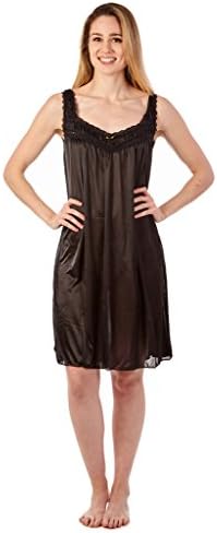 Women Silky Nightgown 9022 BLACK Size Meduim