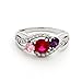 Sterling Silver Personalized 3 Stone Infinity Swirl Simulated Birthstone Mother's Ring, Sizes 5 to 9