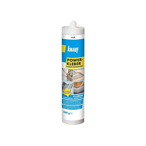 Knauf Power-Kleber 480 g – Power-Klebstoff, gebrauchsfertiger, einkomponentiger Hybrid-Klebstoff, lösemittelfrei…