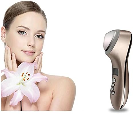 GWJ Beauty Instrument Facial Massager Firming Care Device Hot And Cold Skin Care Device Hammer Vibration Facial Beauty Instrument Portable Face Massagers LED Photon Skin Care Home,Orange