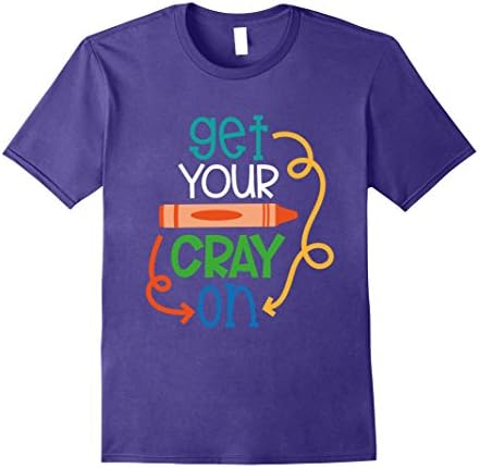 Mens Get Your Cray On Funny Teacher Back To School Shirt XL Purple