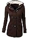 Zestway Womens Warm Casual Wool Blended Classic Hooded Pea Coat Jacket