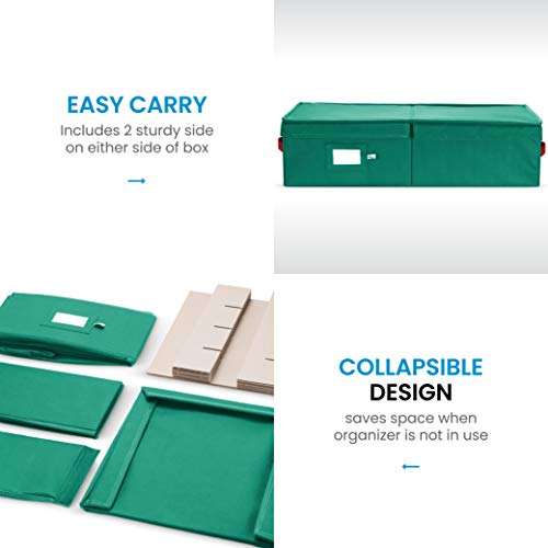 image for ZOBER Underbed Christmas Ornament Storage Box with Lide - Stores up to