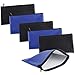 Xgood 6 Pieces Bank Deposit Money Bag Leatherette Securit Vinyl Zipper Pouches Wallet Utility Zipper Coin Bags for Cash Money, 11x6in (Black+Blue)