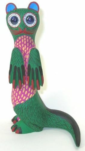 Otter Green &amp; Pink 8.5 Inch Oaxacan Wood Carving