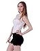 HDE Women's Lace Shorts Fitted Scallop Hem Crochet Mini Hot Pants (Black, Large)