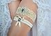 Ivory Sapphire Blue Wedding Bridal Garter Set Keepsake Toss (Medium (18