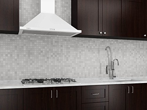 Ancona White Pyramid 450 CFM Wall Mount Range Hood, 30-Inch