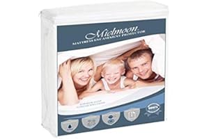 Mielmoon Premium Waterproof Protector 360° Mattress Encasement Ultra Soft - Zippered -Vinyl Free-Breathable Silent Touch (Fits 9-14 in.) - (Queen)