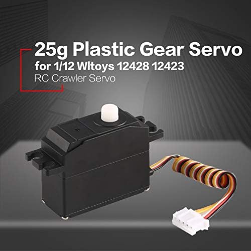 ShepoIseven 25g Plastic Gear Servo 4.8-6V for 1/12 Wltoys 12428 12423 RC Car Truck Model Steering Part Accessories