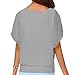 VIISHOW Women's Pure Blouse Short Sleeve Casual Tee Shirts Tunic Tops Grey L