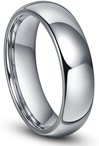 6MM Tungsten Men's Plain Dome Wedding Band Ring Sz 13.0
