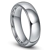 6MM Tungsten Men's Plain Dome Polished Wedding Band Ring Size 4-16