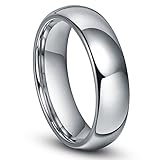 6MM Tungsten Men's Plain Dome Wedding Band Ring Sz