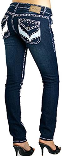 Prima DNDPremium Ripped Skinny Jeans with Leather Star and Diamond Design