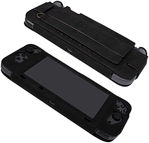 Nintendo Switch Case, Slim Leather Carry Case Cover for Nintendo Switch 2017 Release With Wrist Strap (Black)