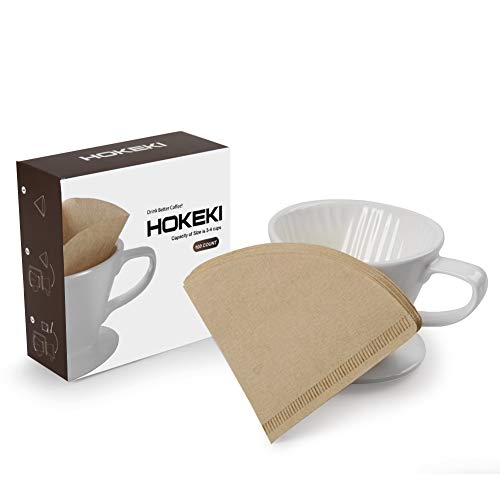 HOKEKI Natural Coffee Filters For Pour Over Coffee Maker, 100 Count