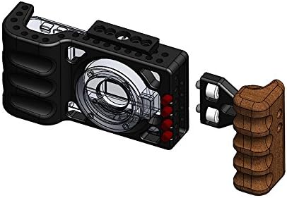 Hontoo BMPCC Pocket Cage Rig with Wooden Hand Grip and HDMI Lock for BMPCC Camera (BMPCC Cage)