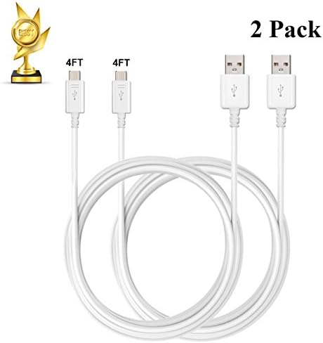 ZFLQ Micro USB Charging Cable, 2-Pack USB Data Sync Cords Charger Cables for Amazon Kindle Fire and Samsung Galaxy S6/S6 Edge/S6 Edge+/S7/S7 Edge/Note 4/5 Galaxy Tab (2-Pack 4FT)