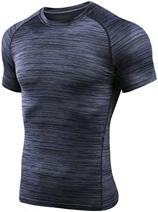 TRYSIL Men's Compression Shirt Short Sleeve Top Tee Running Shirt Quick Dry Sportswear Elastic Baselayer Tights