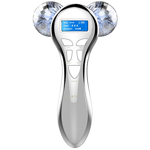 4D Microcurrent Facial Massager Roller, Electric Face Lift Beauty