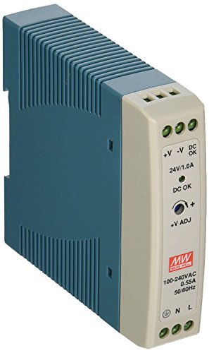 MEAN WELL MDR-20-24 DIN Rail Power Supply 20W 24V 1A Constant Current Low No-load Loss