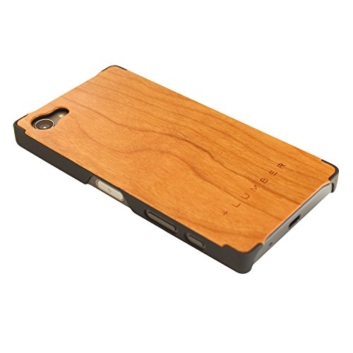 + LUMBER by Hacoa PL018 Wooden Smartphone Case for Xperia Z5 Compact, SONY Xperia Cover with Durable PVC (Cherry)