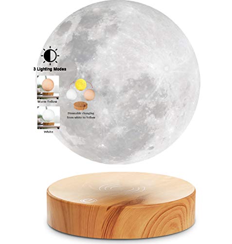 VGAzer Levitating Moon Lamp - Amazing Floating and Spinning in Air Freely - Diameter 159 mm (6.2")