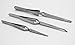 CROSS LOCK TWEEZERS SET 3 CROSS LOCKING SOLDERING SELF CLOSING STRAIGHT & BENT (E 3) NOVELTOOLS