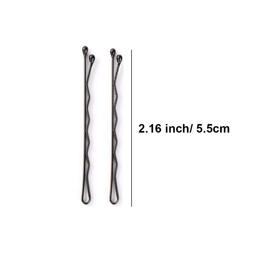 200 CT Hair Bobby Pins Black with Cute Case, Bobby Pins for Buns, Premium Hair Pins for Kids, Girls and Women, Great for All Hair Types, 2.16 Inches : Beauty