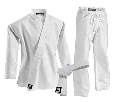 Zephyr Martial Arts K-Pro 14 oz. Karate Gi Student Uniform with Belt - White - 3 - Thumbnail 6