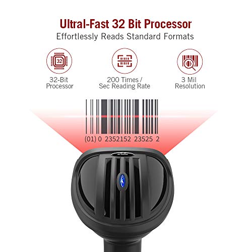image for TaoTronics Barcode Scanner, Handheld USB Barcode Scanner, 1D Laser Wir