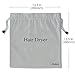 Velvet Bag, Extra Big Size 13.5×13.5 inch Hair Dryer Bag, Luxury Drawstring Storage Bag for Hair Dryer, Curling Iron and Hair Straightener(Gray)