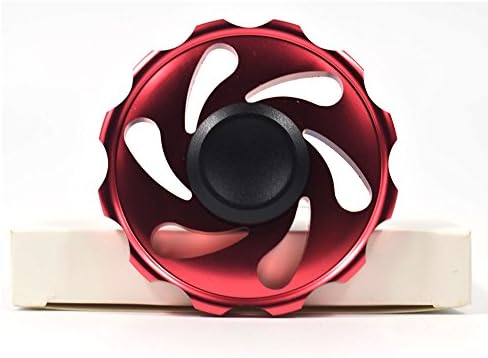Fire wheel Aluminum Alloy Hand Fidget Spinner With Smaller Friction and Longer Rotation High Speed Small Bearing Anxiety Relief Toys (Red Fire Wheel)