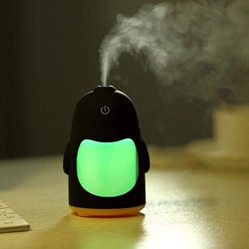 Buyerzone Penguin Shaped Mini Air Freshener Humidifier with LED Night Light for Car Home and Office (Multi Color)