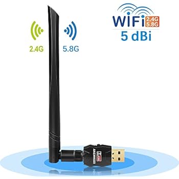 ANEWKODI USB Wifi Adapter Wireless Network Card 5dBi 2.4GHz/5GHz Dual Band 802.11AC Wireless Card for Desktop/Laptop/PC,Support Windows 10/8/7/Vista/XP/2000/Mac Os 10.4-10.12.4
