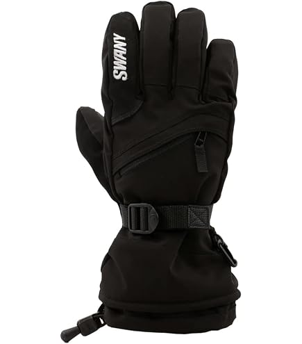 Swany Men's X-Change Ski Gloves – Leather, Moisture-Wicking, Quick-Dry, With Heat Pocket & Triplex Alpha Insulation