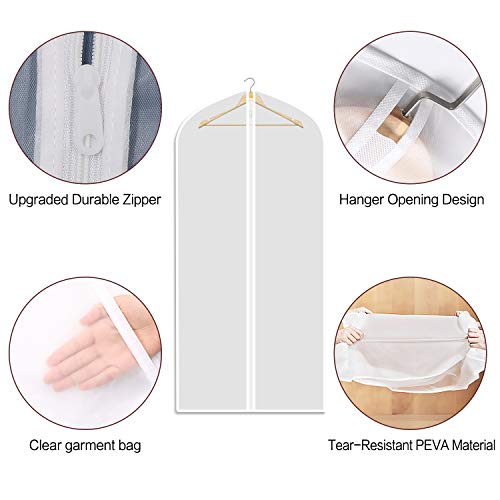 Refrze Moth Proof Garment Bags,Garment Cover,8 Pack Clear Garment Bags