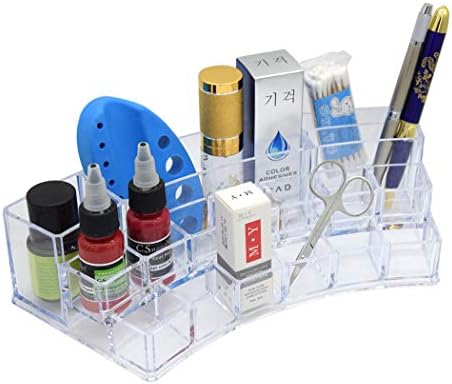 Transparent Microblading Supply Storage Organizer for Pigment,Microblading Pen,Lipsticks, Lip Gloss and Mascara, Makeup Display Stand, Cosmetic Storage