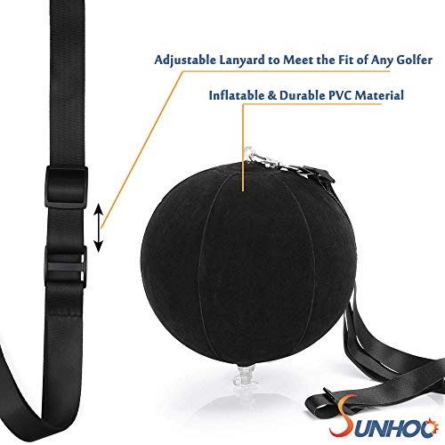 SUNHOO Golf Smart Ball, Swing Training Aids, Portable Intelligent Impact Ball, Inflatable Posture Correction Tool, Pump Included